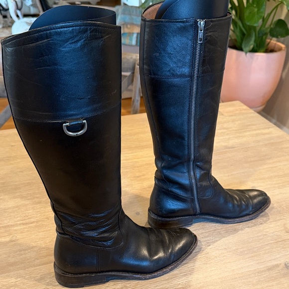 Frye Black Leather Knee-High Boots - Picture 8 of 11